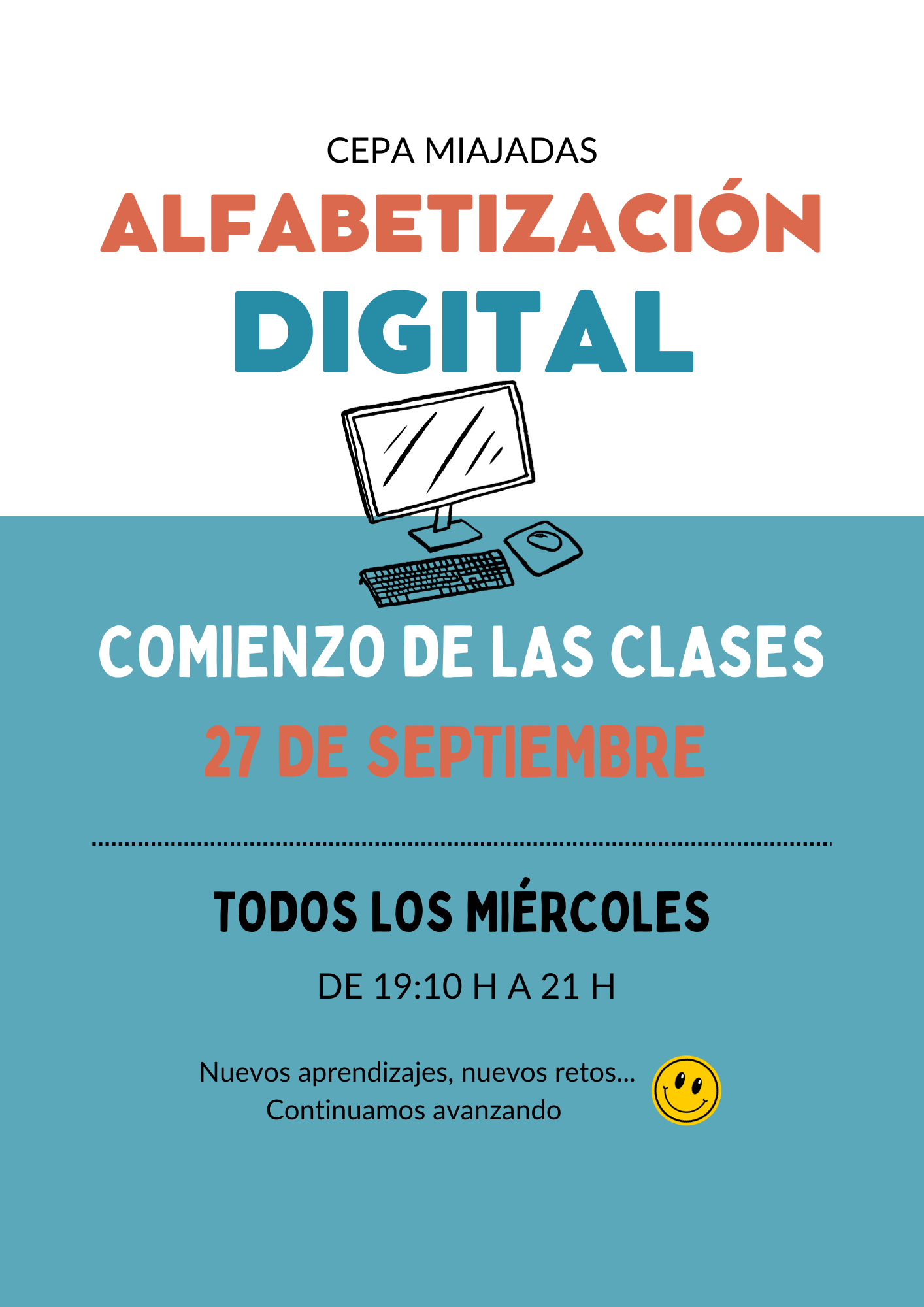 Cartel Comienzo Clases de Informática